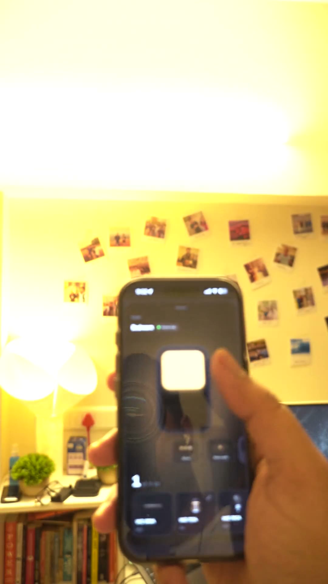 The real thing — flicking the switch on a phone turns the room's lights on and off
